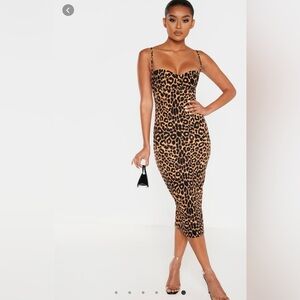 PLT Leopard Print Midi Dress